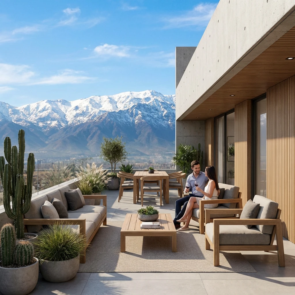 Landing page inmobiliaria en laptop en Chile