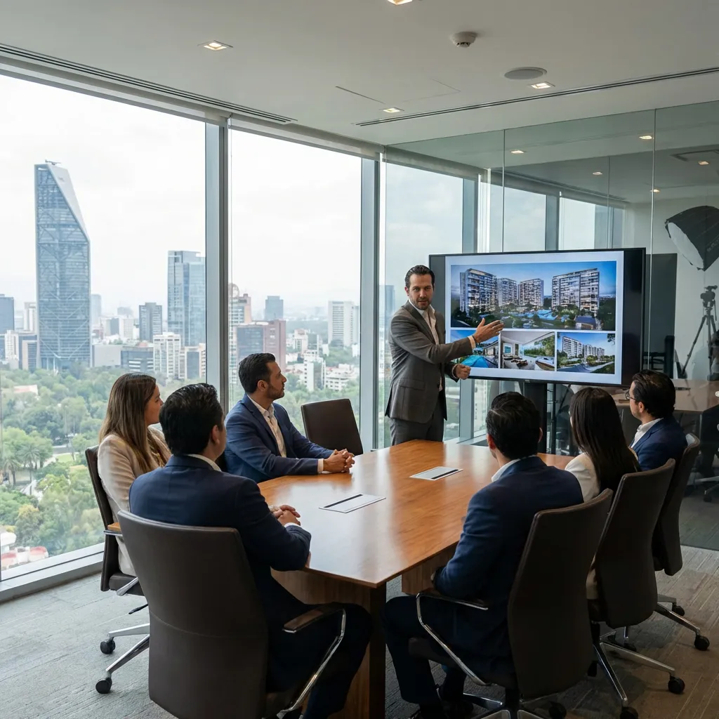 Desarrollador presentando proyecto en República Dominicana