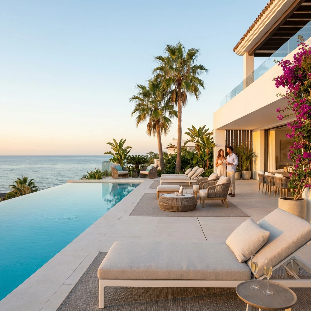 Landing page inmobiliaria en laptop en España